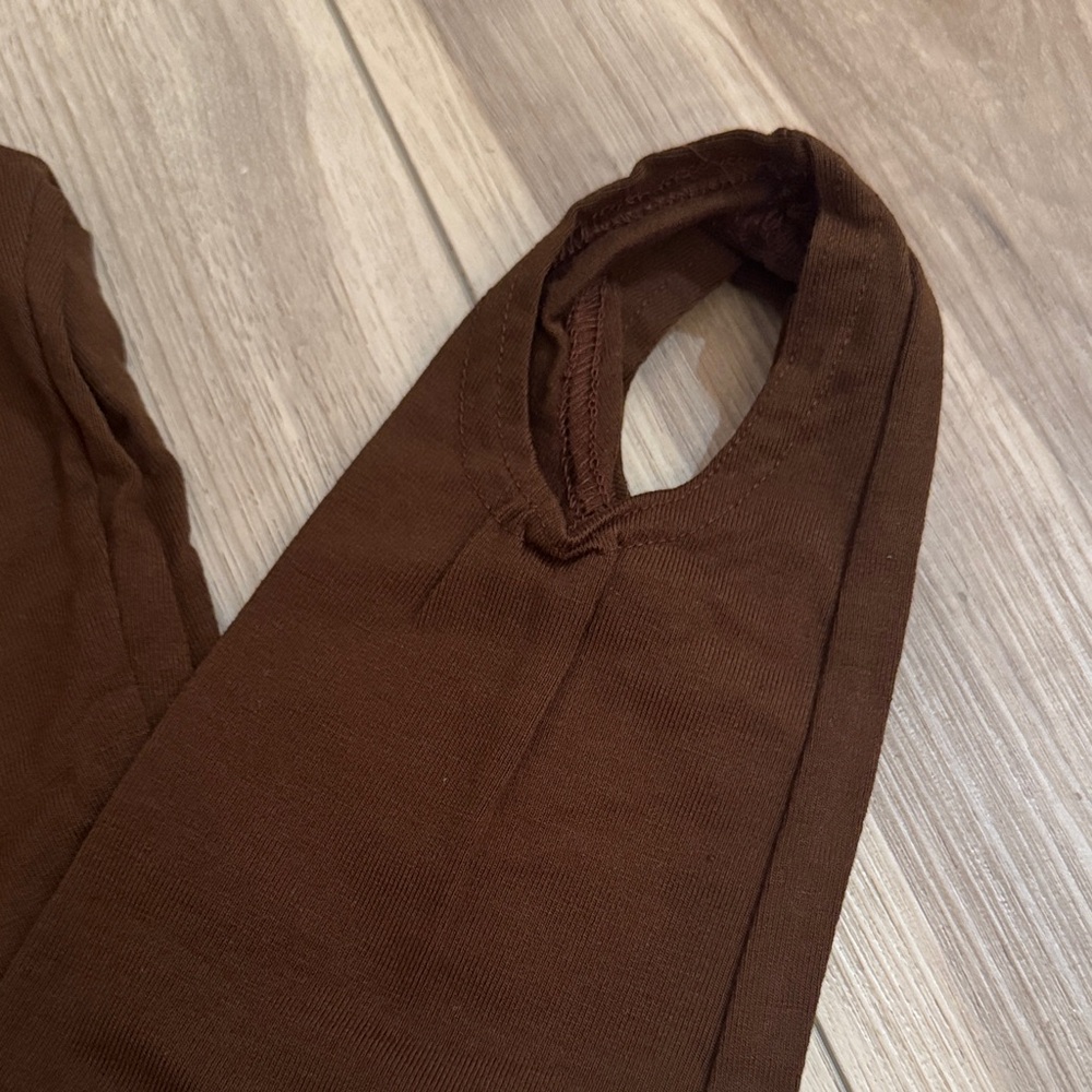 Women;s Dark Brown Leggings Foot Straps L - Picture 3 of 3